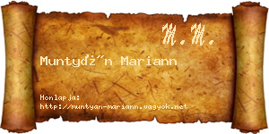 Muntyán Mariann névjegykártya